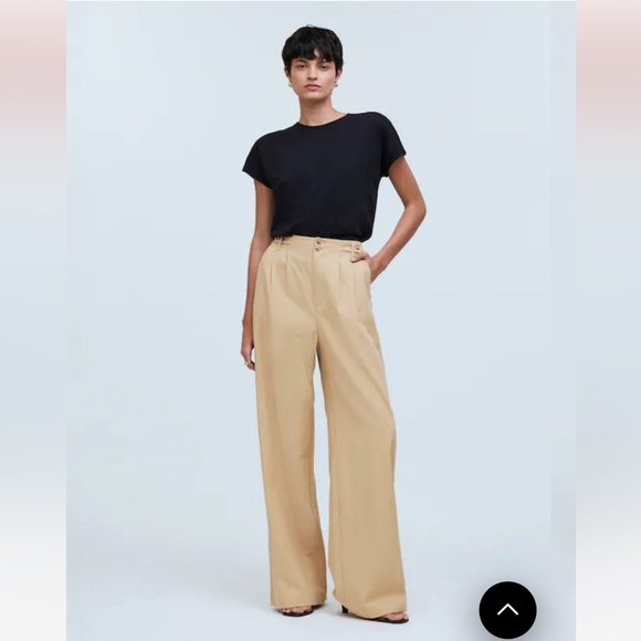 Madewell The Petite Harlow Wide-Leg Pant Seed Khaki Size 6 - Picture 2 of 15